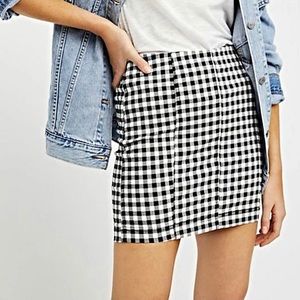 Free People Femme Gingham Mini Skirt